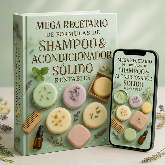 Mega Recetario de Fórmulas de Shampoo & Acondicionador Sólido Rentables